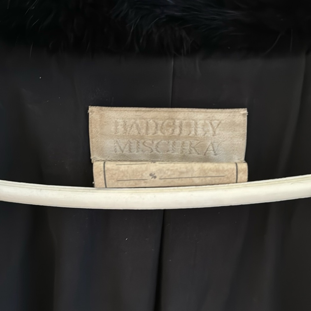 Black goat suede cinch blazer with black fox fur